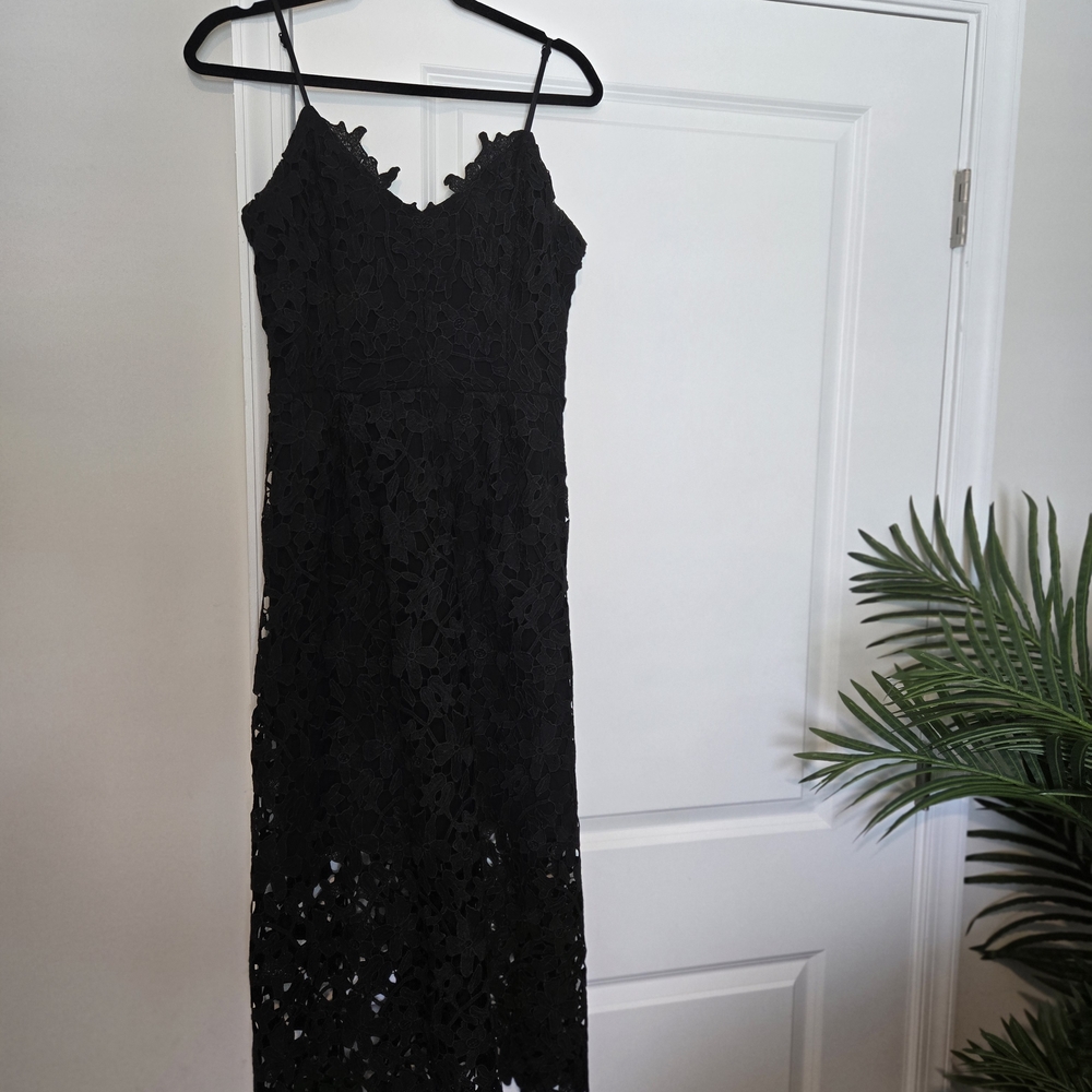 Express Black Floral Lace Maxi Dress